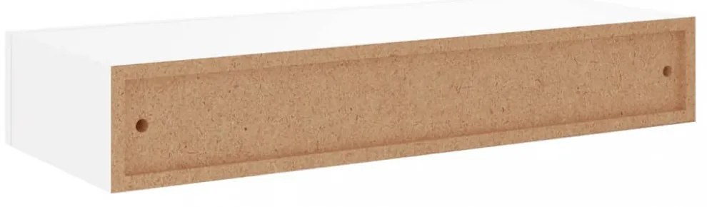 fehér MDF falra szerelhető fiókos polc 60 x 23,5 x 10 cm