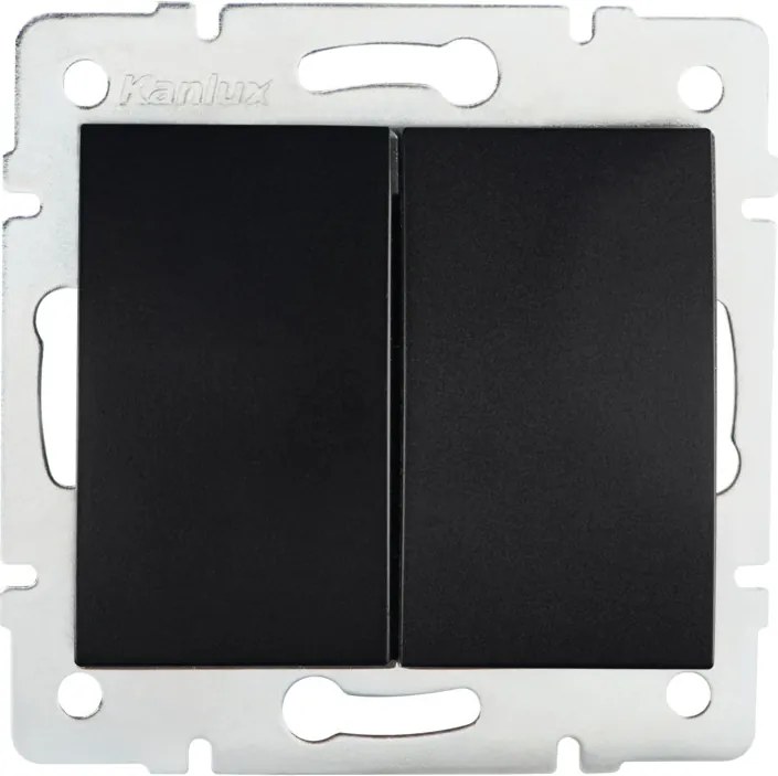 Dupla falsík alatti kapcsoló Kanlux fekete 33617
