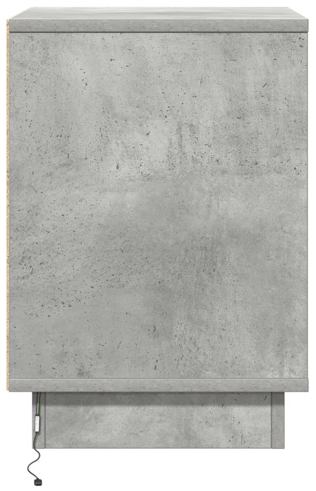LED világítással ellátott éjjeli szekrények 2 db Beton Szürke 39x34,5x50 cm