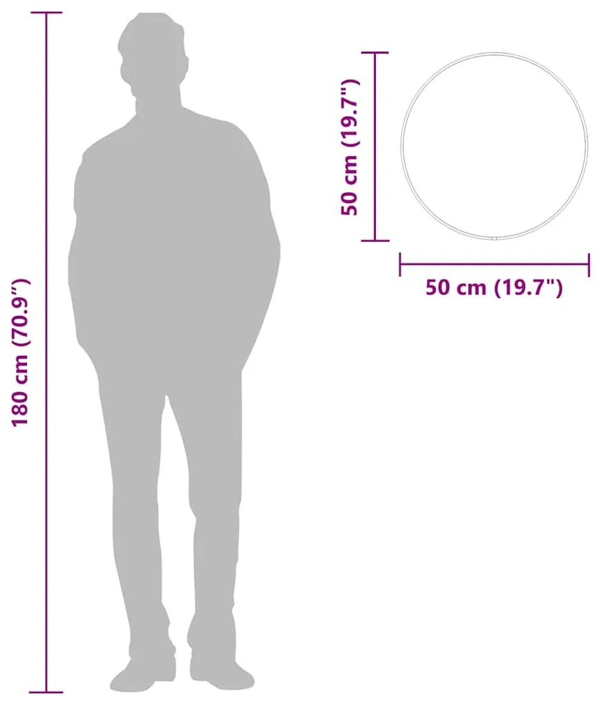 arany falitükör Ø 50 cm Kerek