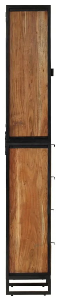 vas és tömör mangófa fürdőszobai szekrény 40 x 27 x 190 cm