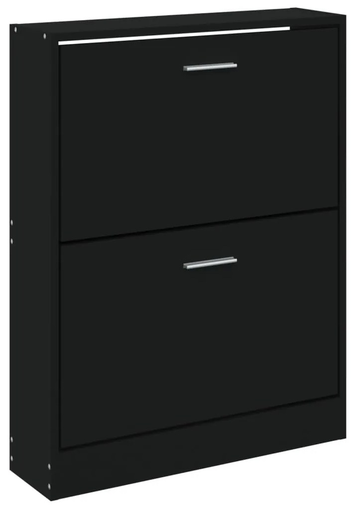 fekete szerelt fa cipőszekrény 59x17x81 cm