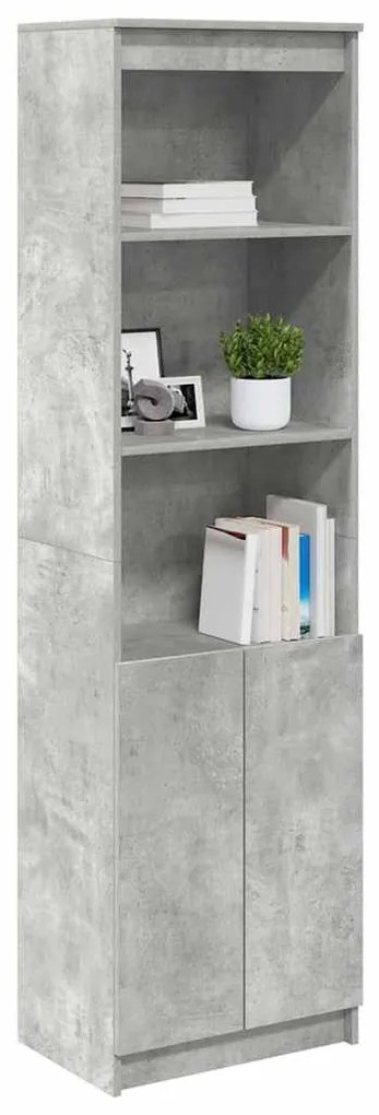 betonszürke szerelt fa magasszekrény 50x35x180 cm