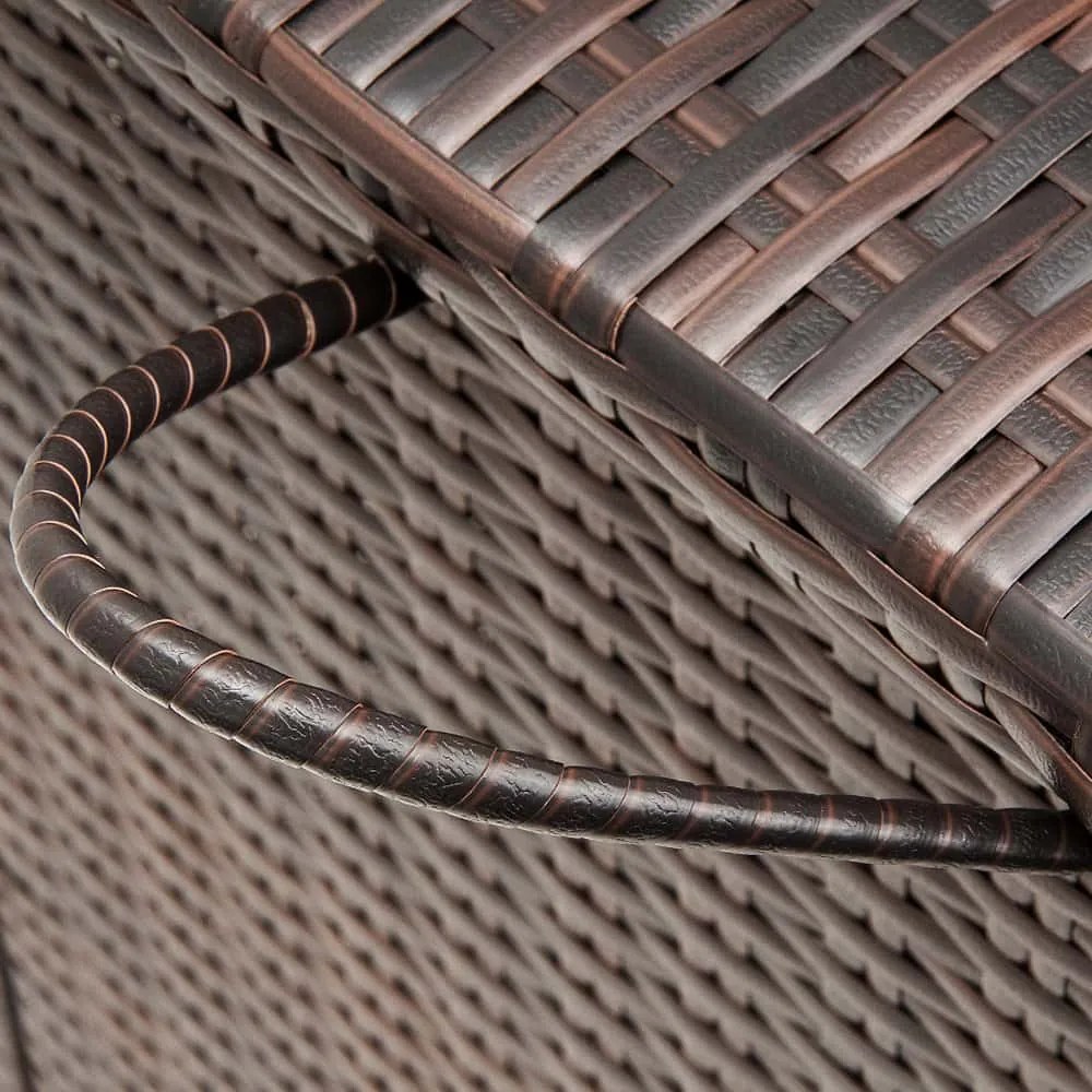 RICCO polyrattan tárolódoboz, 117 x 53 x 60cm, barna Casaria