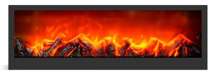 Bewello Kandalló LED-es lánghatással - elemes / USB-s - 60 x 10 x 20 cm