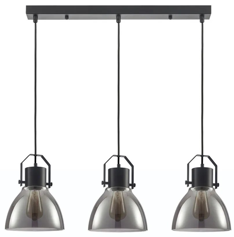 ITALUX PND-22371-3-BK-SG DARLENA Többágú Függesztett Lámpa Fekete, Grafit E27 IP20