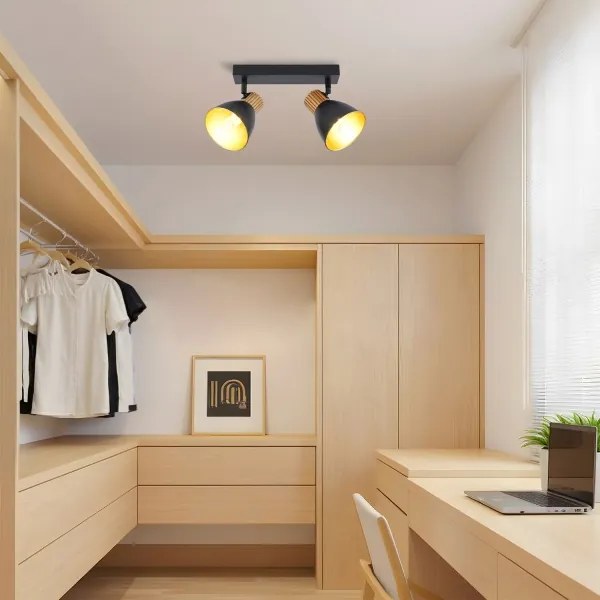 Brilagi - Spotlámpa ODENSE 2xE14/10W/230V kaucsukfa/fekete