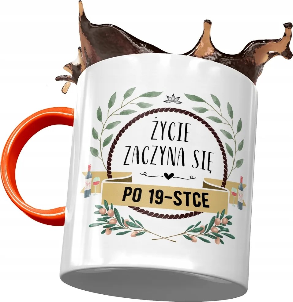 Narancssárga bögre Születésnapra 19 19. 19. Nyomtatott fényképpel