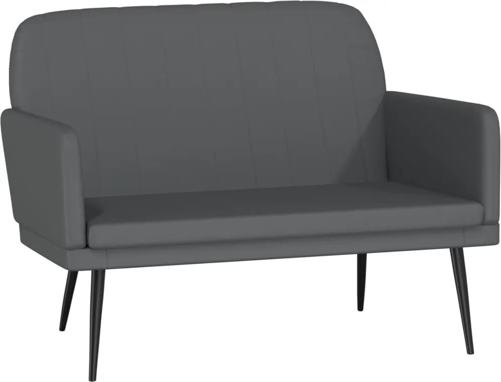 vidaXL szürke műbőr pad 107 x 80 x 81 cm