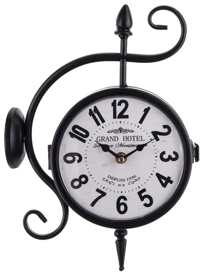 Grand Hotel Depuis 1936 oldalfalra rögzíthető fekete kvarc falióra arab számokkal 32x22x9cm