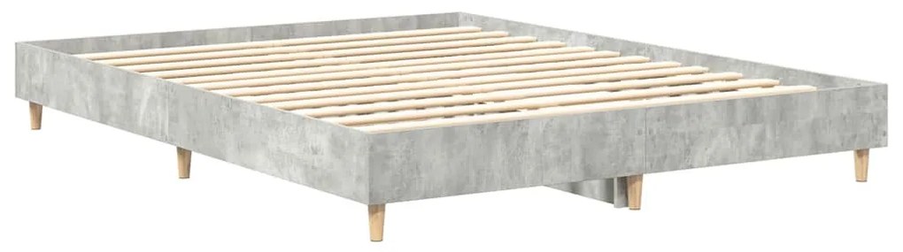 betonszürke szerelt fa ágykeret matrac nélkül 140 x 200 cm