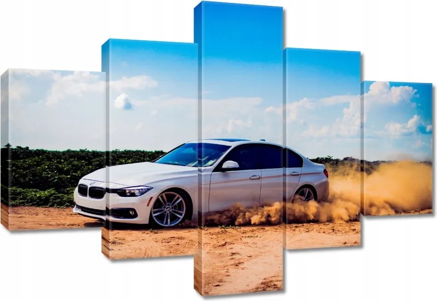 Vászonkép 100x70 Bmw Drift a homokban