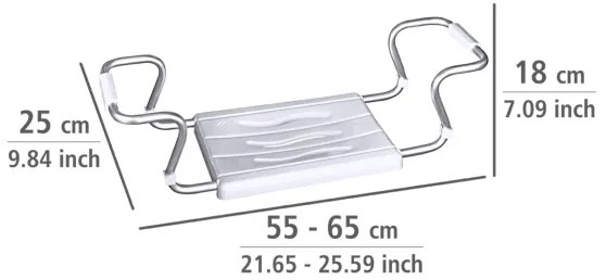 WENKO 17930100-Fürdőkád ülés SECURA 26x18 cm fehér/ezüst