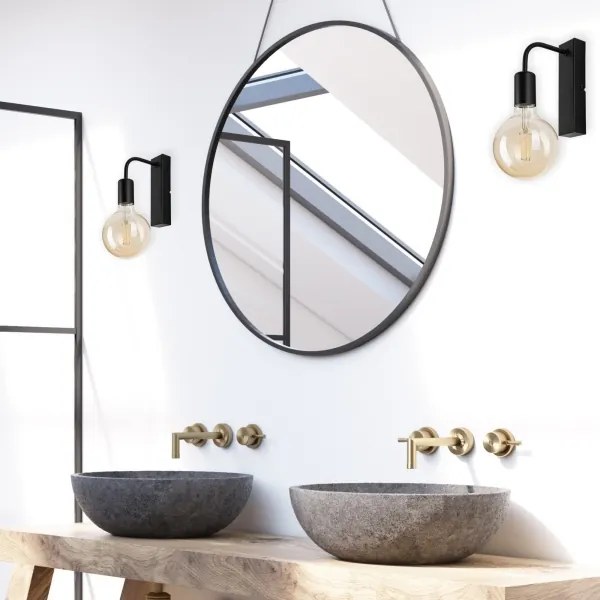 Fali lámpa ASTRID 1xE27/60W/230V matt fekete