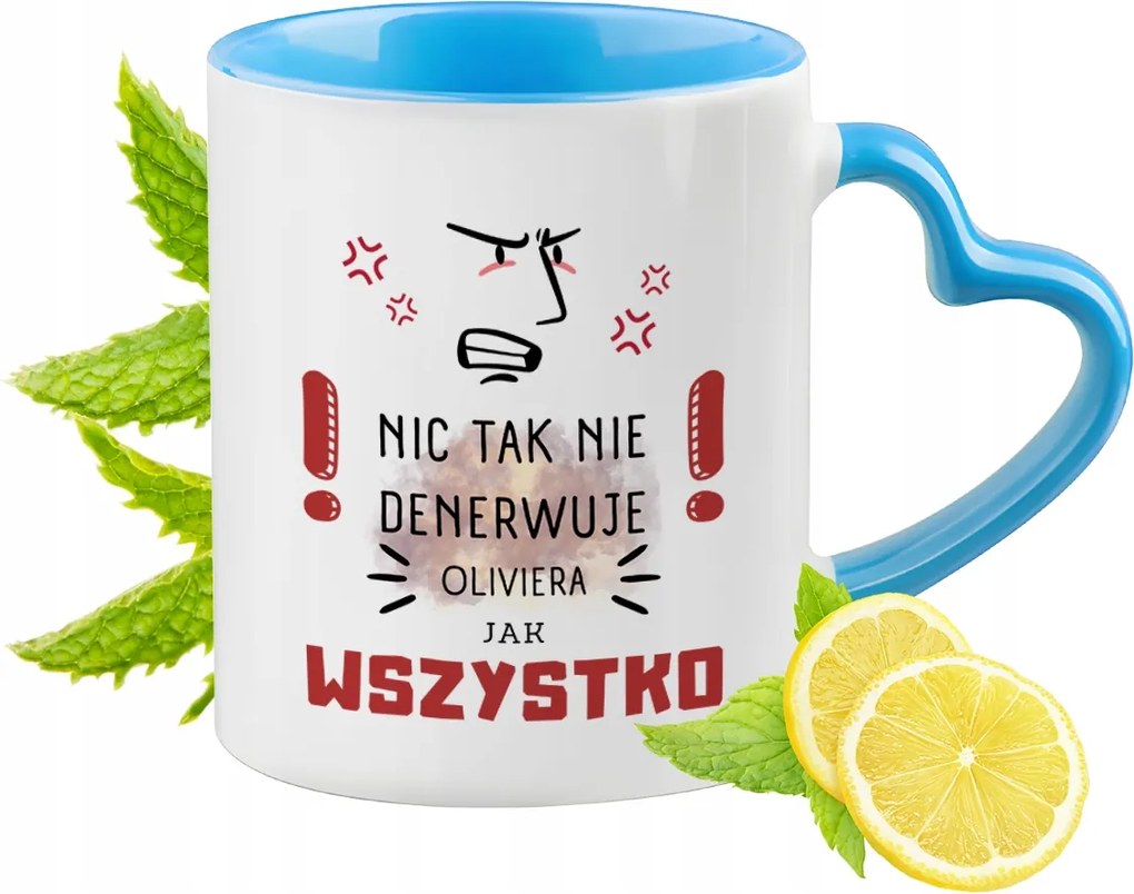 Olivier Kék Bögre Szív Alakú Füllel Ajándék