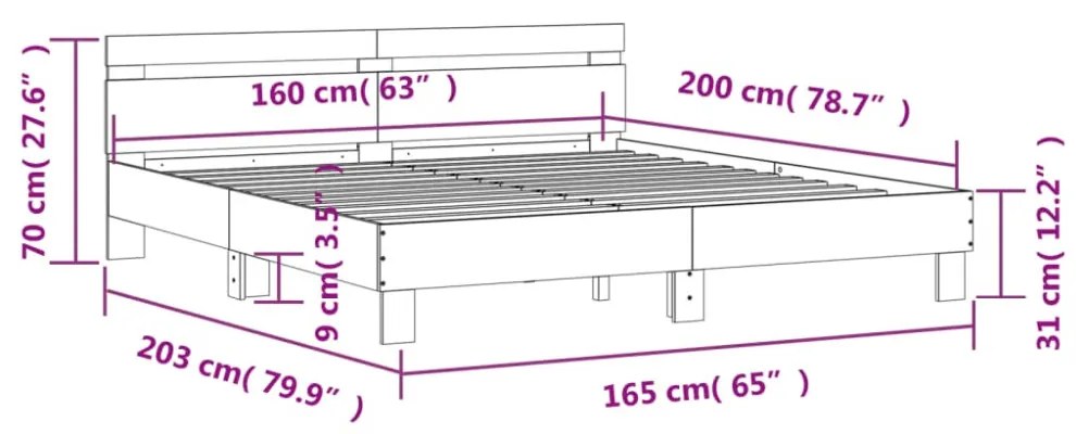 fekete szerelt fa ágykeret fejtámlával 160 x 200 cm