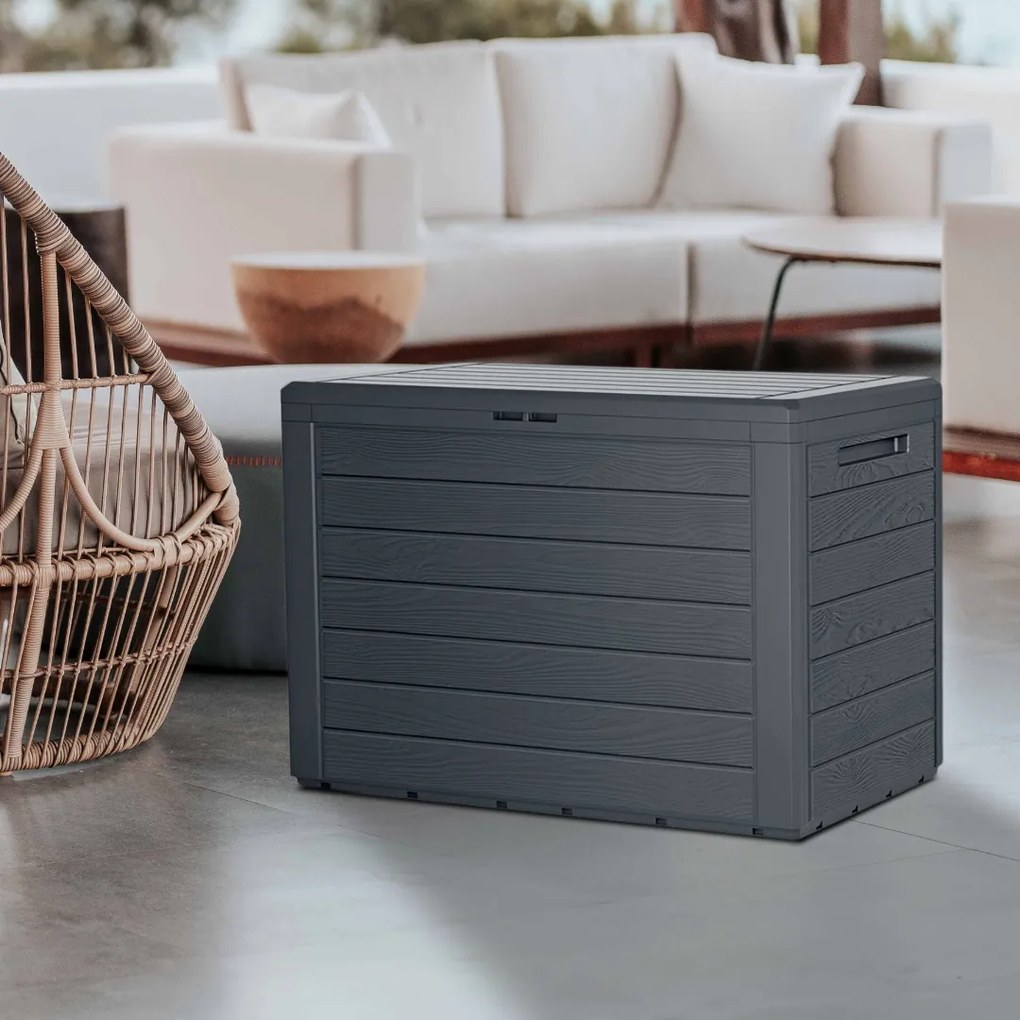 WOODEBOX tárolódoboz, 190L, 78x44x55 cm, antracit Prosperplast