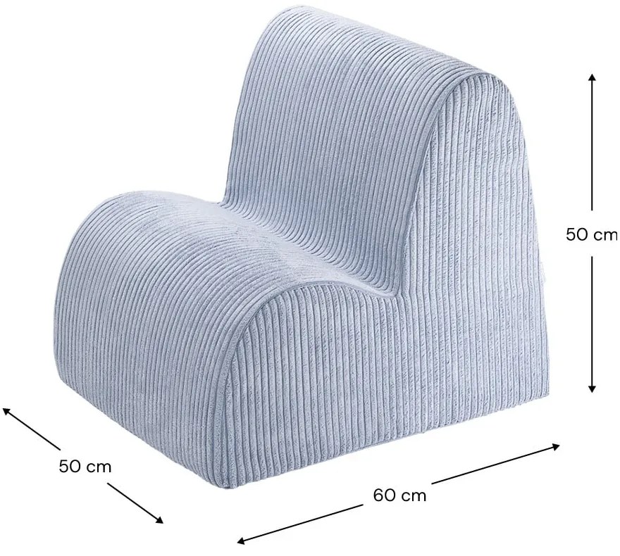 Kék kordbársony gyerek fotel Cloud – Wigiwama