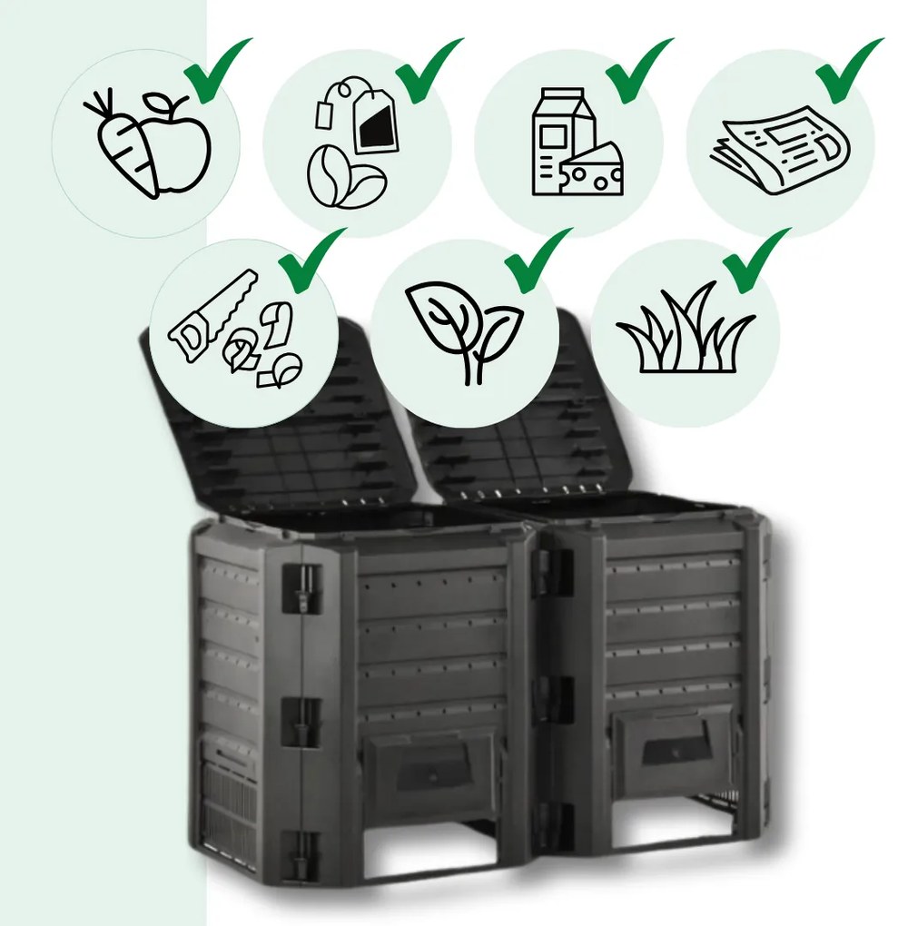 Kerti komposztáló - Compogreen 800 l, fekete Prosperplast