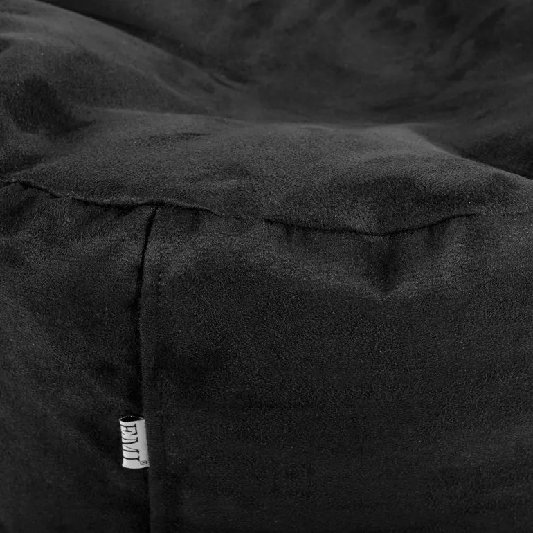 EMI gömb formájú fekete velúr babzsákfotel