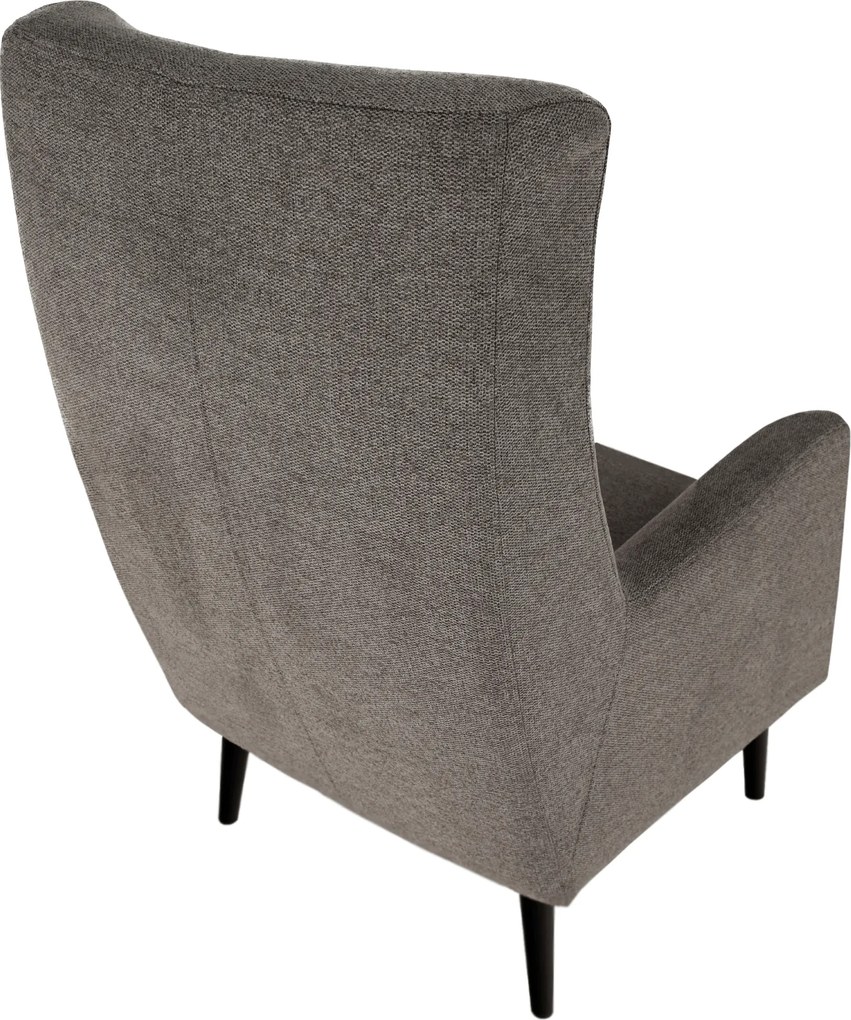 Füles fotel, szürke/fekete, SAMY