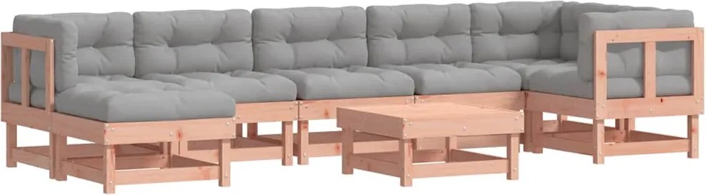 vidaXL 8 részes tömör duglászfenyő kerti társalgószett párnákkal