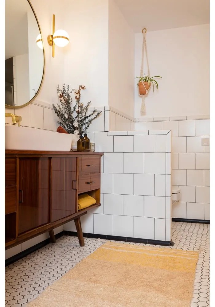 Okkersárga pamut szőnyeg 80x140 cm Twin Amber – Lorena Canals