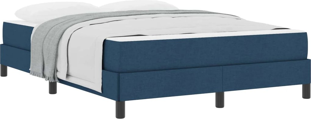 vidaXL Boxrugós ágy matracmal Kék 140 x 190 cm szövet