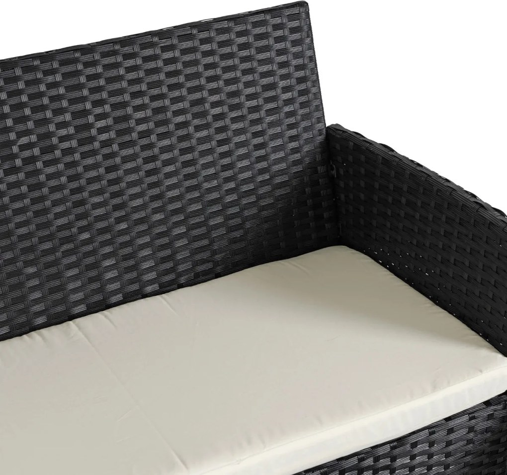 Zestaw Mebli Ogrodowych MISSISIPI Czarny/Beżowy