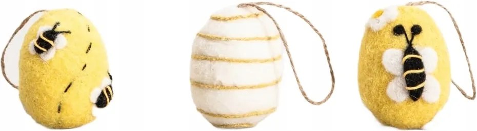 Eier filc tojás medál szett méhecske motívummal 6 db-os Homla