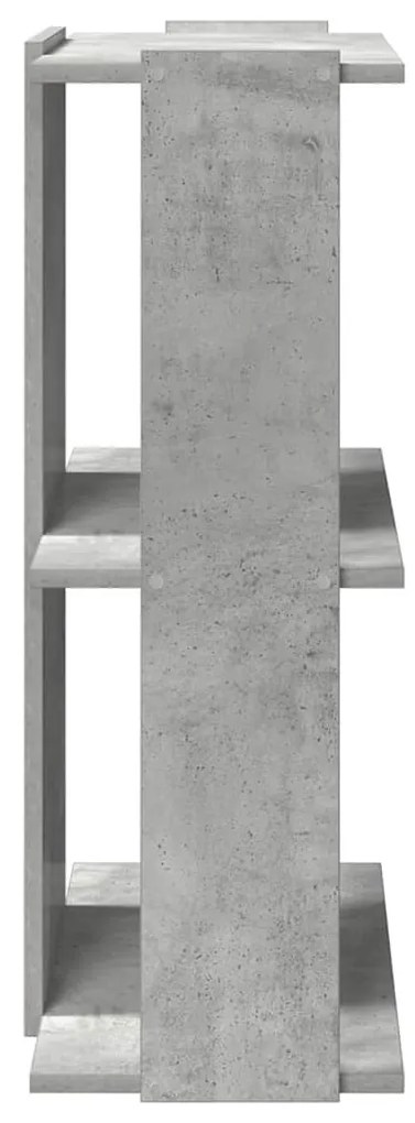 3 szintes betonszürke szerelt fa könyvespolc 60x30x80 cm