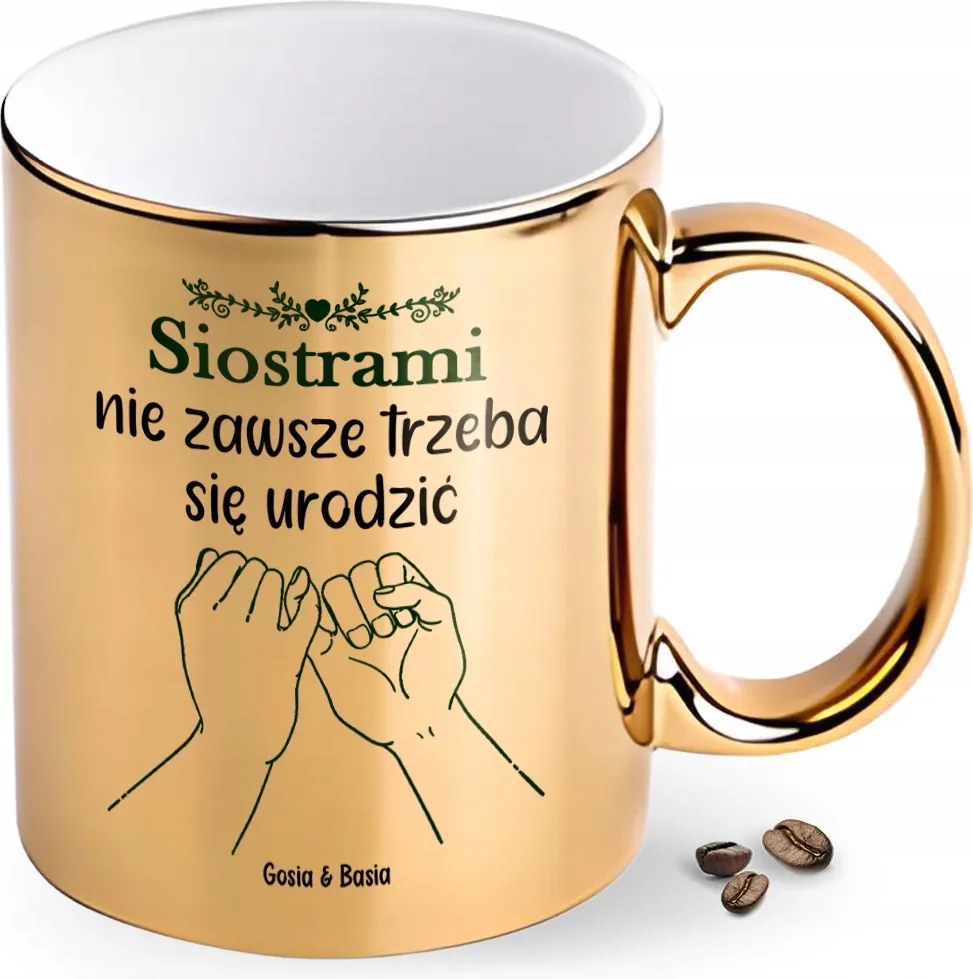 Ajándék Nővérnek Arany Bögre Nyomott Mintával Saját Név Ünnep Neve