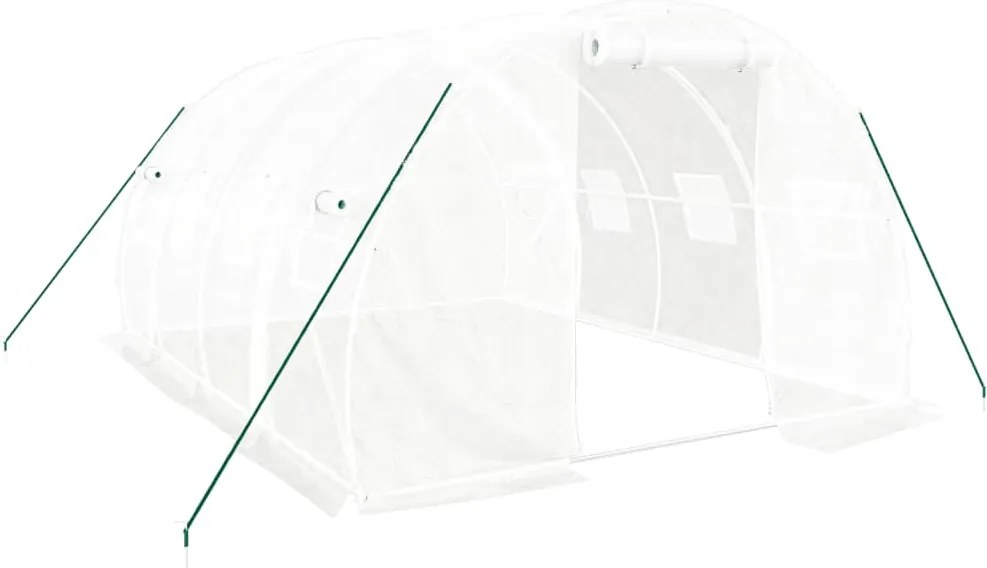 vidaXL fehér üvegház acélvázzal 12 m² 4x3x2 m