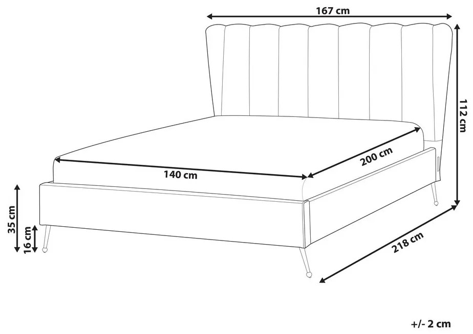 Franciaágy 140 cm Mirabell (bézs) (ágyráccsal) (USB porttal). 1081444