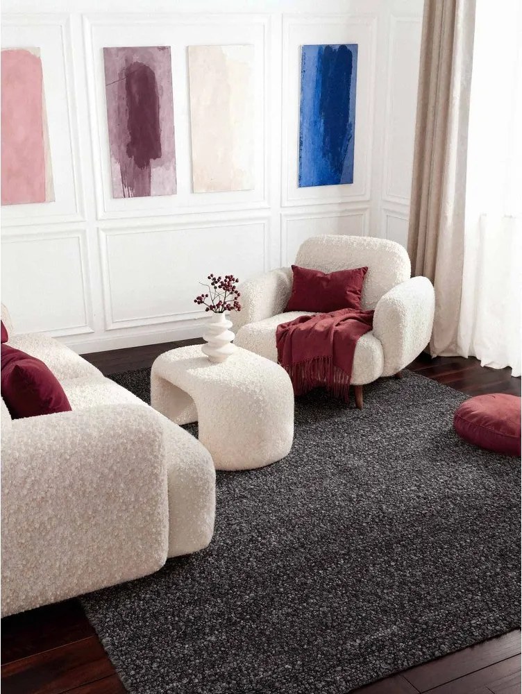 Sötétszürke kézi szövésű buklé szőnyeg 160x230 cm Notting Hill Portobello – Ted Baker