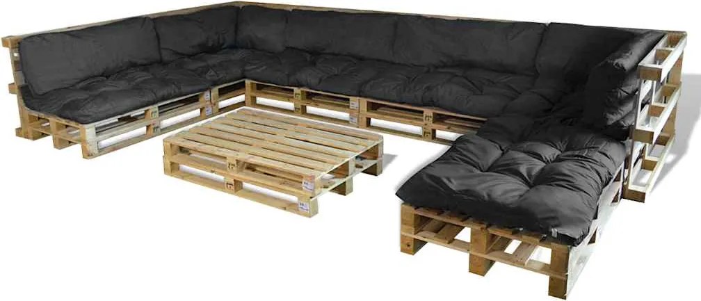 vidaXL Pallet Sofa Párna 13 pcs Szürke 120 x 80 x 10 cm szövet