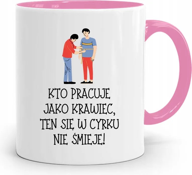 Rózsaszín Varrónő Bögre Aki Nyomtatott Mintként Dolgozik