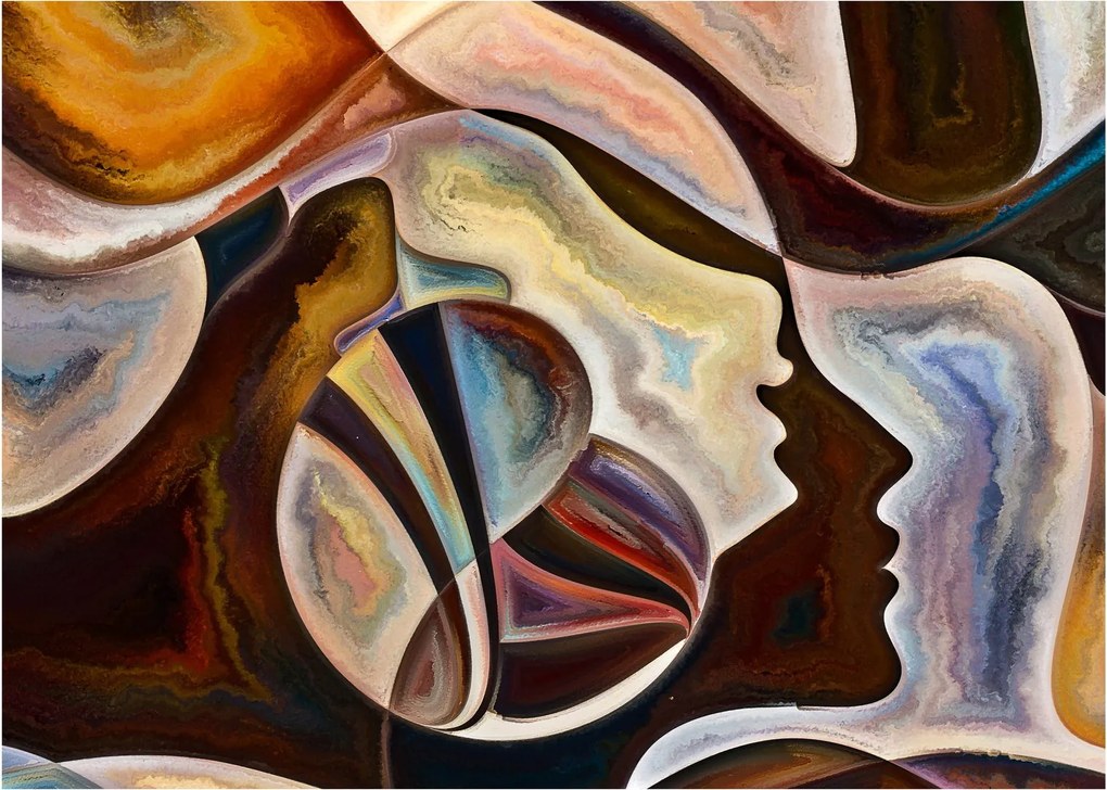 Kép - Absztrakció fejek (70x50 cm)