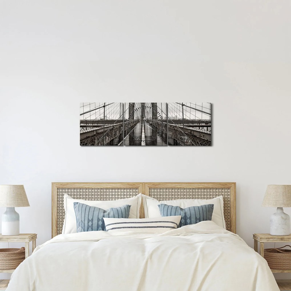 Kép - Brooklyn híd (órával) (90x30 cm)