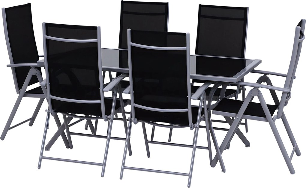 Outsunny 7 részes ülőgarnitúra szett kerti bútor kültéri alumínium (7 részes) | Aosom
