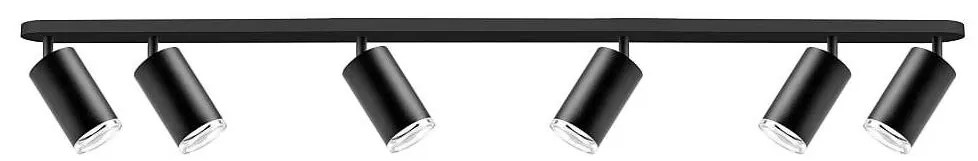 Fürdőszobai spotlámpa TURYN 6xGU10/10W/230V IP44 fekete