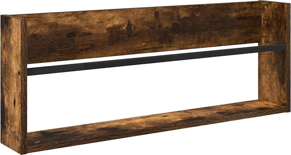 vidaXL Magazin állvány polcokkal Füstölt tölgy 80 x 12 x 30 cm Faanyag