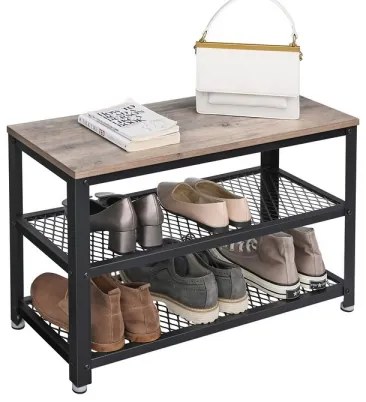 Cipőtároló DAVOR barna/fekete