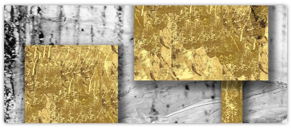 Kép - Arany négyzetek N⁰3 (120x50 cm)