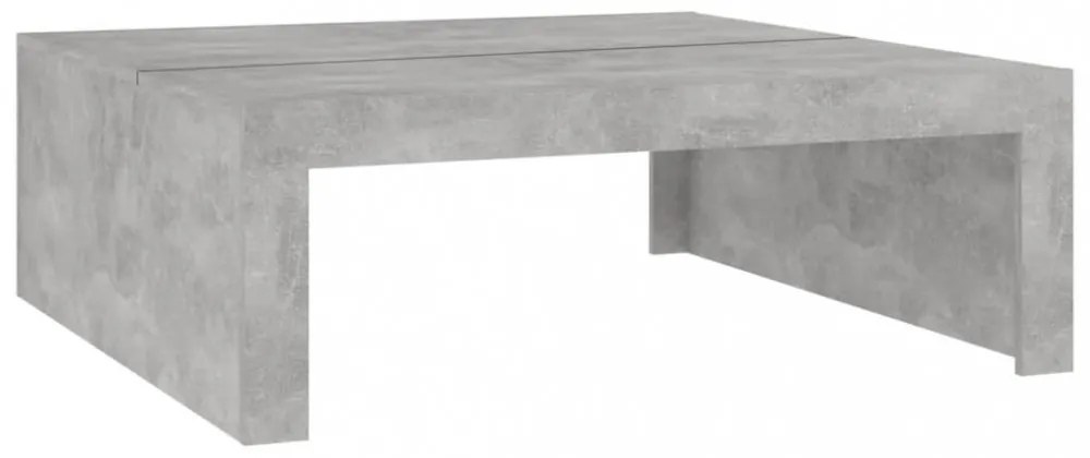 betonszürke szerelt fa dohányzóasztal 100 x 100 x 35 cm