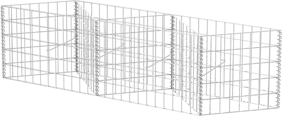 vidaXL horganyzott acél gabion kosár 120 x 30 x 50 cm