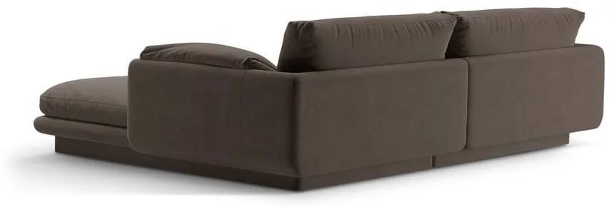 Barna bársony sarokkanapé (bal oldali-heverő résszel) Torino – Micadoni