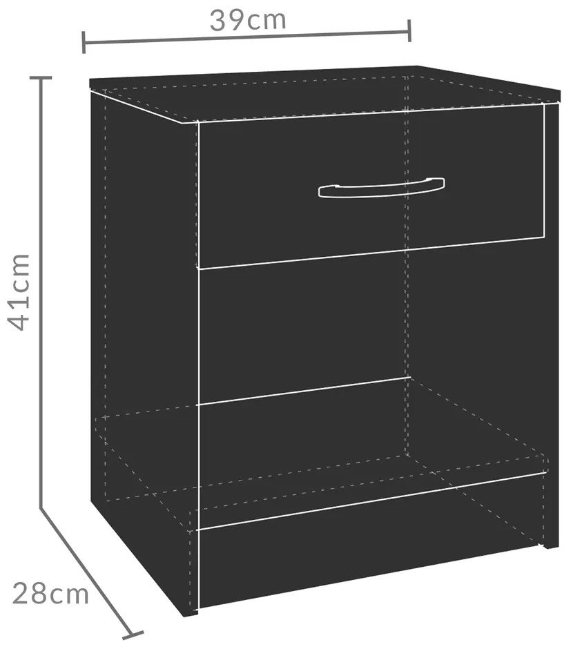 Casaria® Kiel éjjeliszekrény 41x39x28 cm - tölgy
