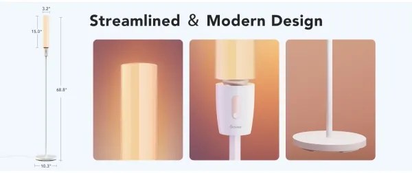 Govee - LED Dimmelhető állólámpa CYLINDER SMART RGBICWW 2200-6500K