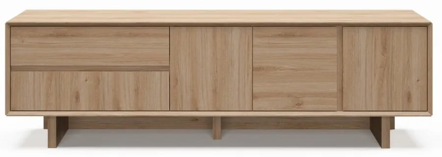 Natúr színű TV-állvány tölgyfa dekorral 180x55x45 cm Carpi – Marckeric